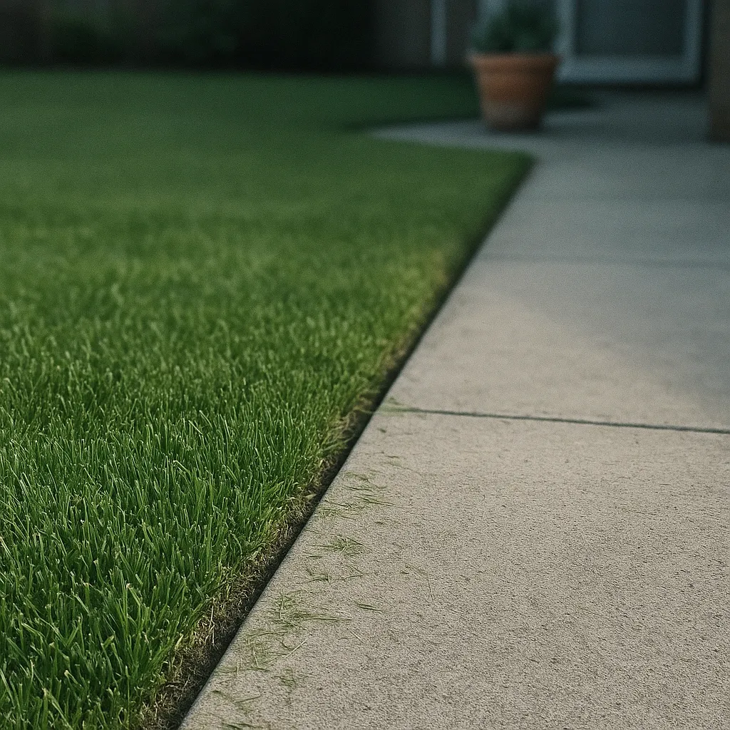 Professional lawn mowing and edging service for neat garden presentation