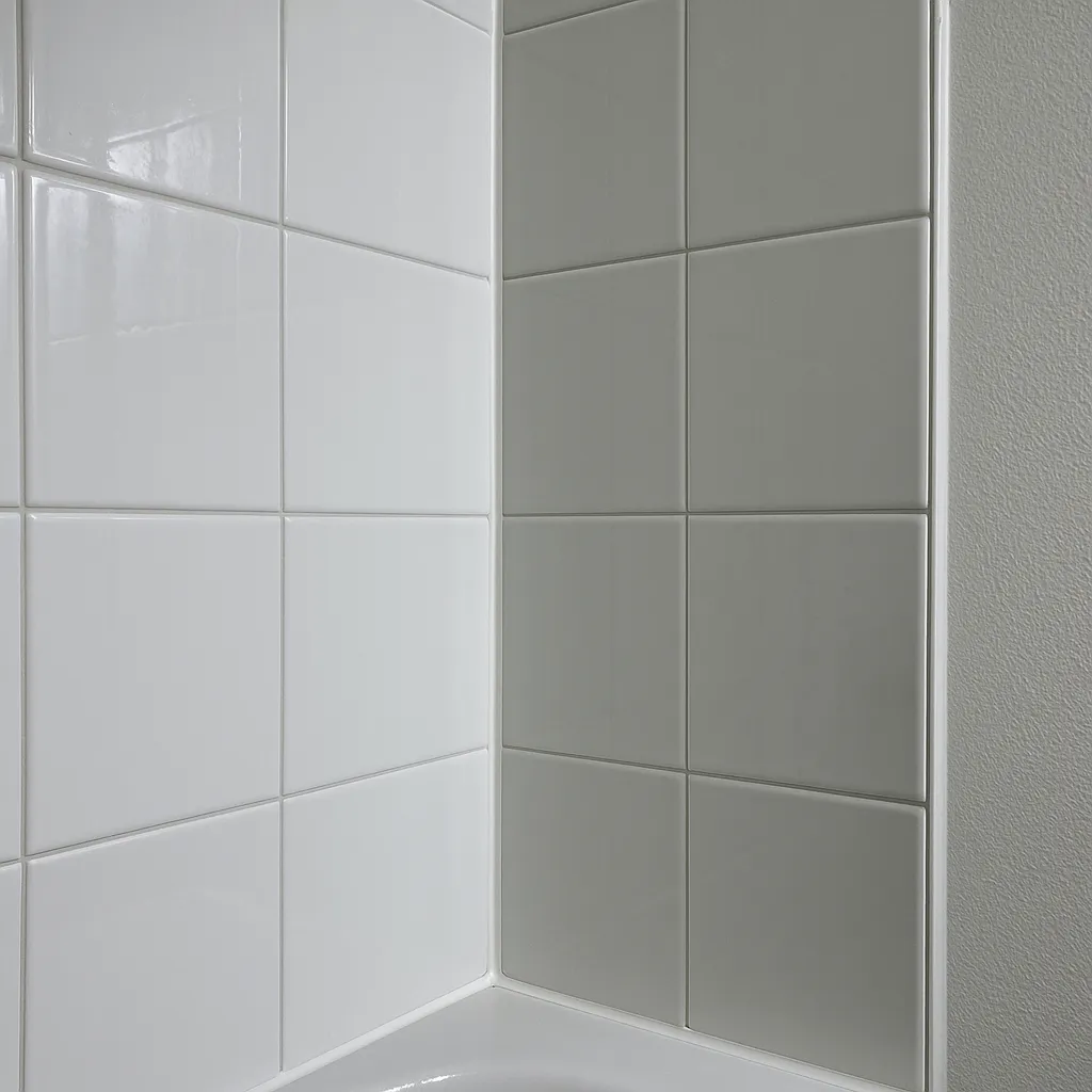 Professional applying silicone sealant and grouting in bathroom wet areas
